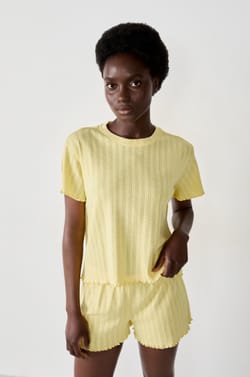 T-shirt en pointelle;${refinementColor}