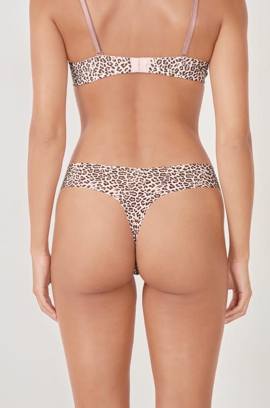 Printed microfibre thong;${refinementColor}