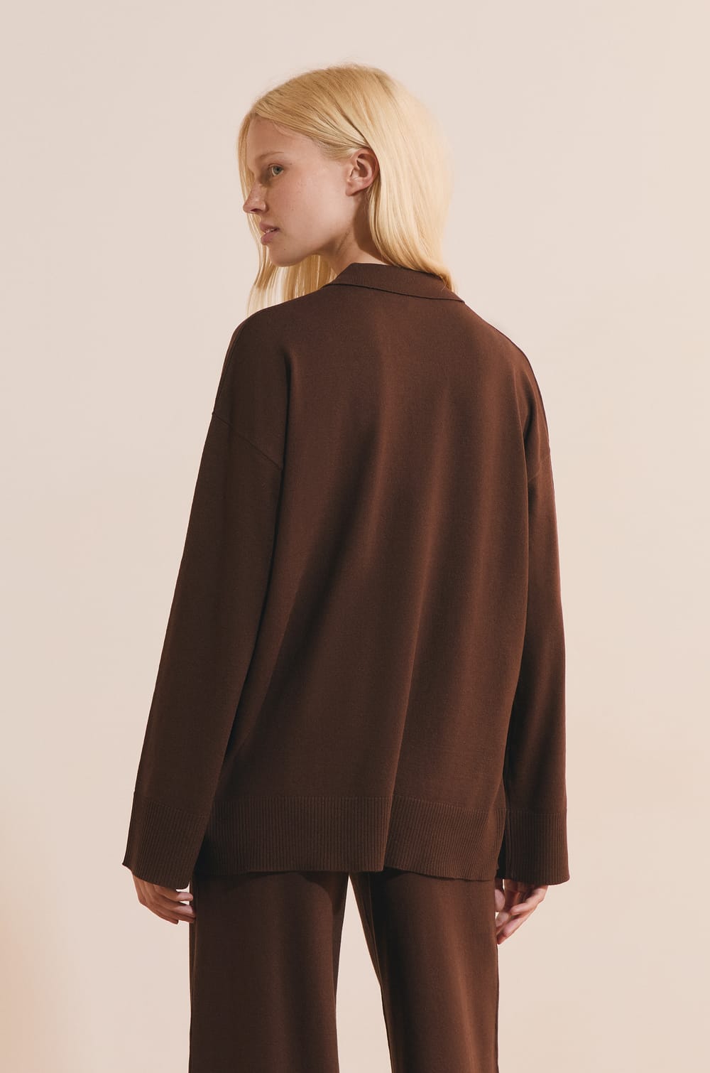 Pull de pyjama avec col polo;${refinementColor}