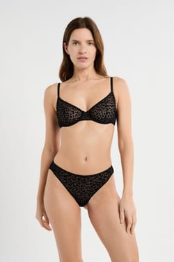 Sujetador de tul con estampado de leopardo;${refinementColor}