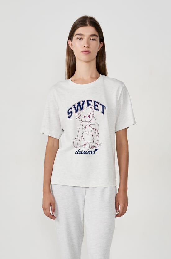 T-shirt de pyjama imprimé;${refinementColor}