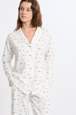 Chemise de pyjama à motifs en coton;${refinementColor}
