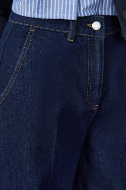 Pantalones vaqueros anchos de algodón;${refinementColor}