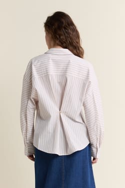 Chemise &agrave; rayures en coton;${refinementColor}