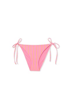 Striped Tie-Side Bikini Bottom;${refinementColor}