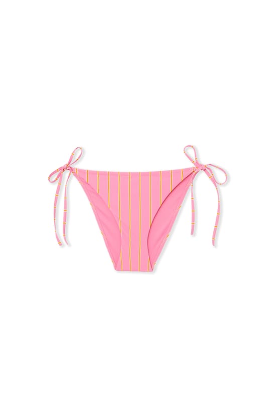 Striped Tie-Side Bikini Bottom;${refinementColor}
