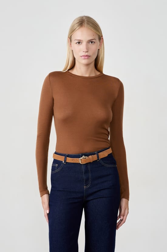 T-shirt col rond maille thermique;${refinementColor}
