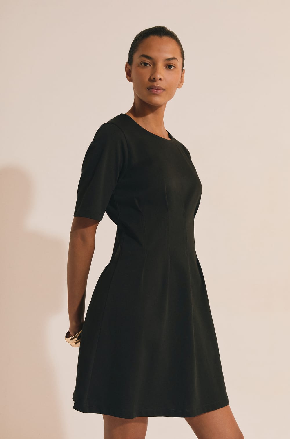 Robe courte en coton;${refinementColor}