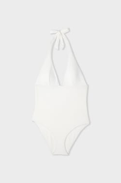 Textured One-Piece Swimsuit with Tie Detail;${refinementColor}