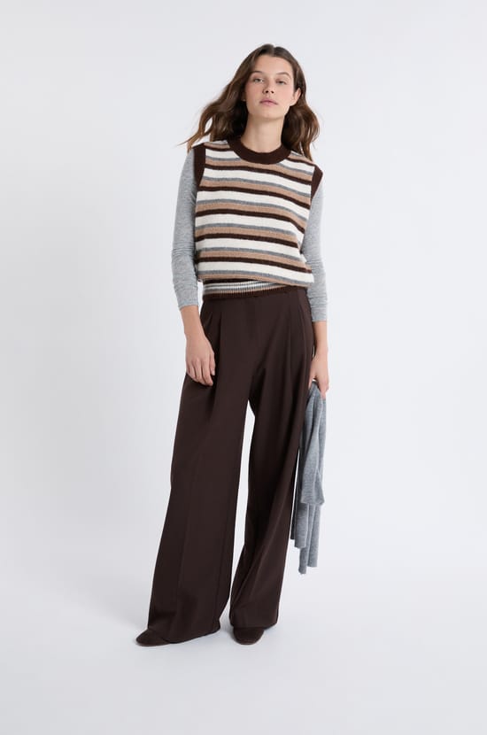 Sleeveless Striped Sweater;${refinementColor}