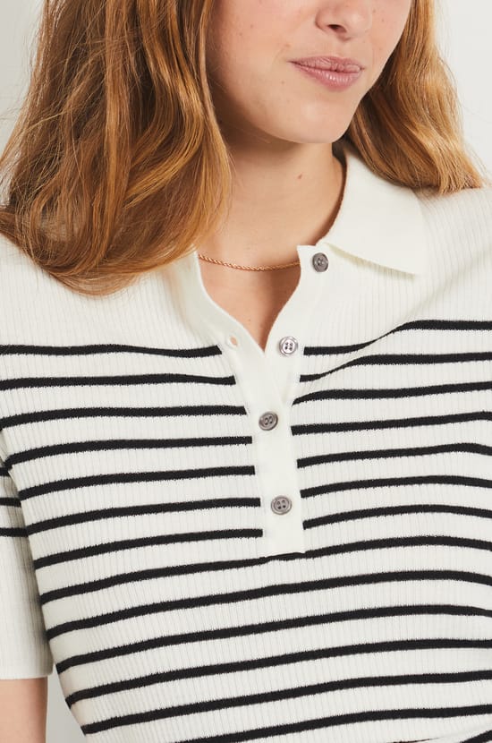 Short-sleeved Breton Sweater;${refinementColor}