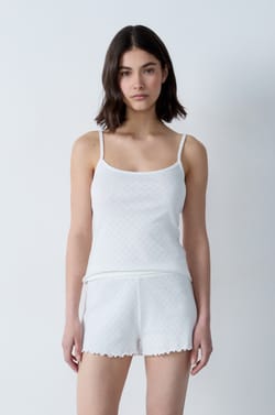 Caraco en coton pointelle;${refinementColor}