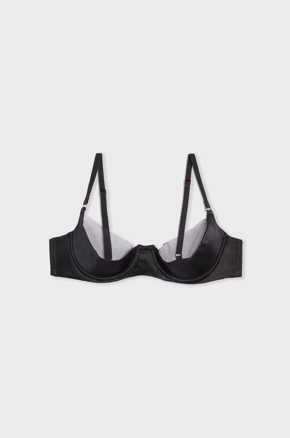 Soutien-gorge à coques fines en tulle et soie;${refinementColor}