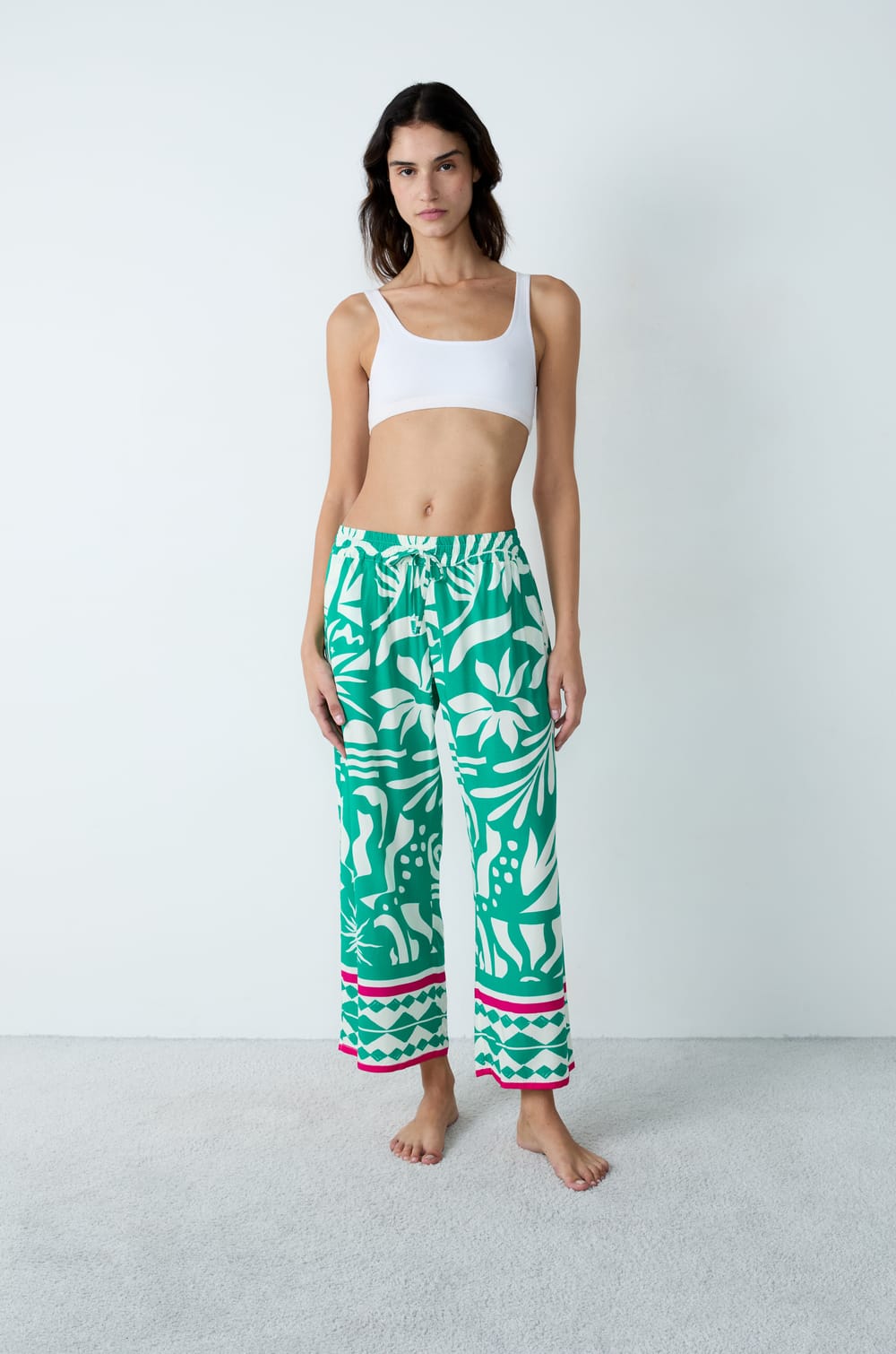 Bedruckte Pyjama-Hose;${refinementColor}