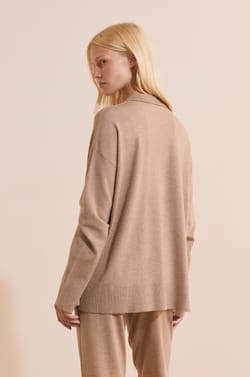 Pull de pyjama avec col polo;${refinementColor}