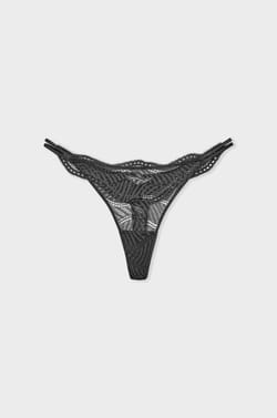 Tanga de hilo con encaje;${refinementColor}