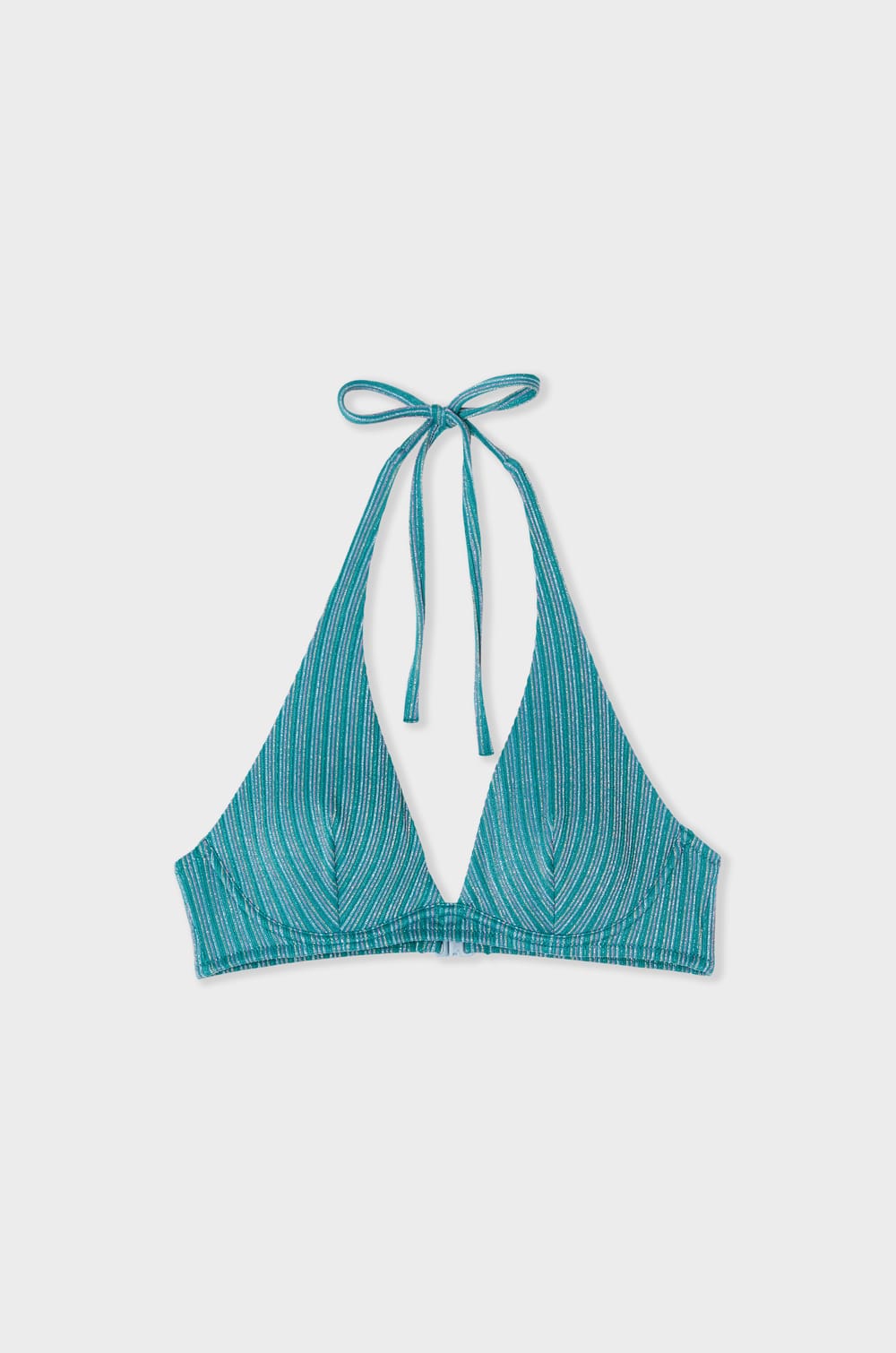 Sequined Triangle Bikini Top;${refinementColor}