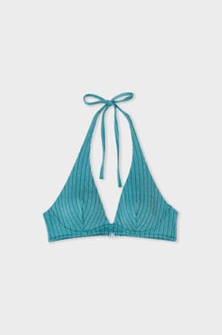 Sequined Triangle Bikini Top;${refinementColor}