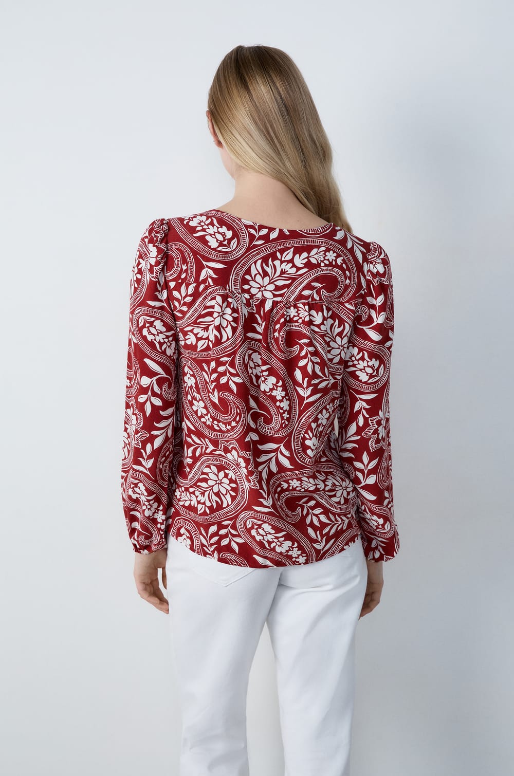 Chemisier col V &agrave; motifs;${refinementColor}