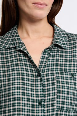 Robe chemise de nuit à carreaux;${refinementColor}