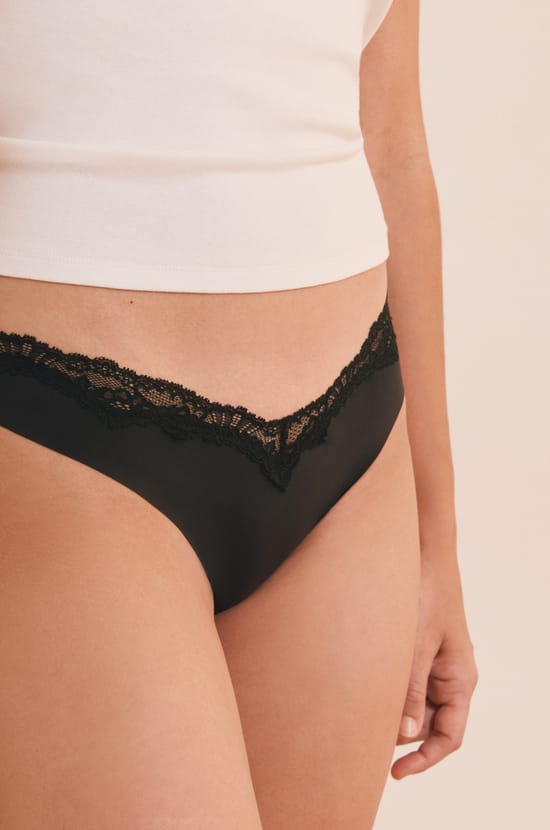 Culotte avec d&eacute;tail dentelle;${refinementColor}