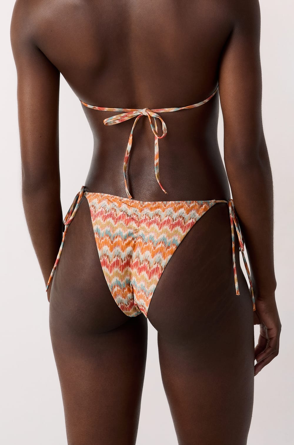 Glittery Tie-Side Bikini Bottom;${refinementColor}