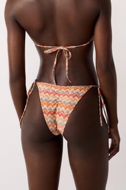 Glittery Tie-Side Bikini Bottom;${refinementColor}