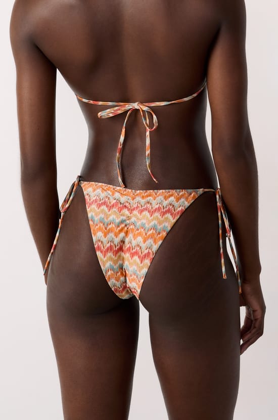 Glittery Tie-Side Bikini Bottom;${refinementColor}