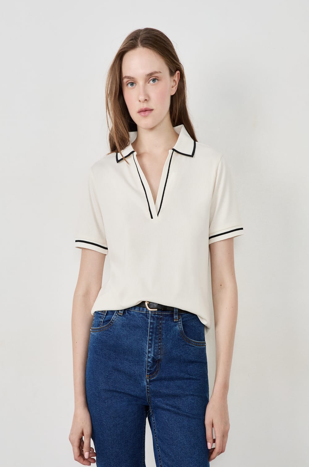 Polo manches courtes en coton;${refinementColor}