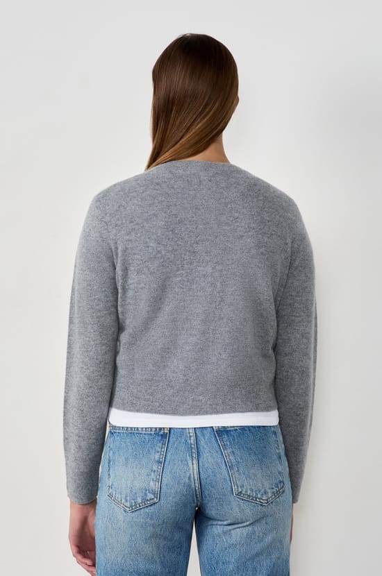 Cashmere cardigan with buttons;${refinementColor}