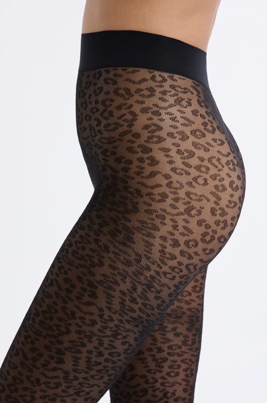 Collant transparent à motifs;${refinementColor}