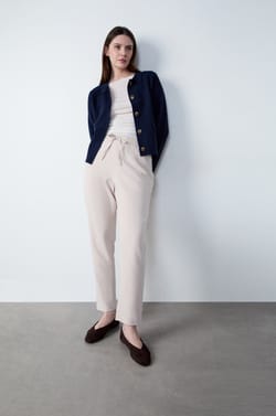 Tie-waist cigarette trousers;${refinementColor}