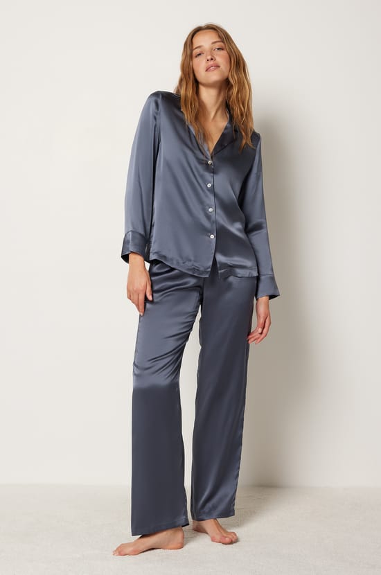 Satin Pieces Pyjama Femme Satin Etam Men's Pyjama Set Petrol Blue