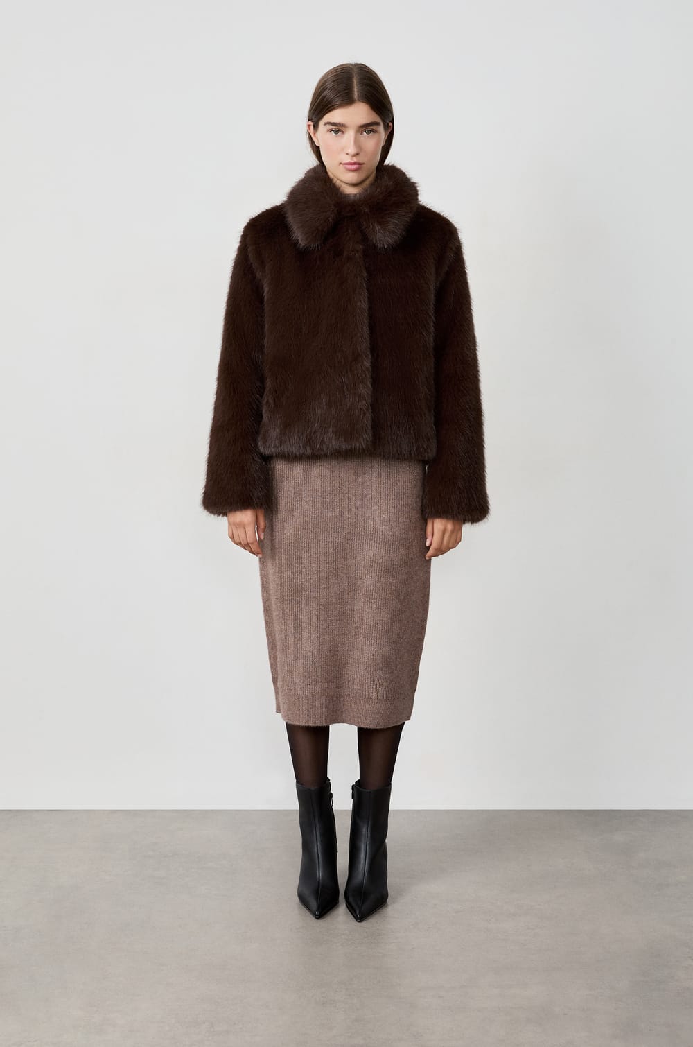 Faux Fur Coat;${refinementColor}