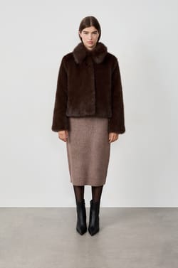 Faux Fur Coat;${refinementColor}