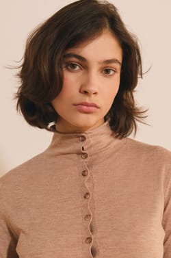 Cardigan &agrave; col montant avec laine;${refinementColor}