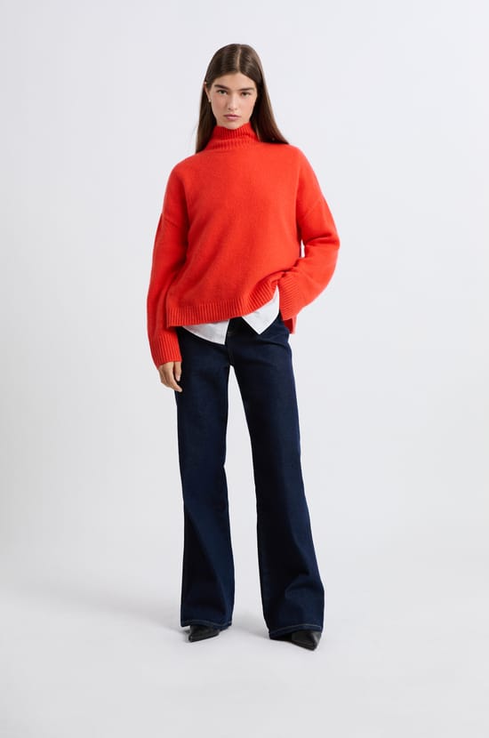 Pull col montant en cachemire;${refinementColor}