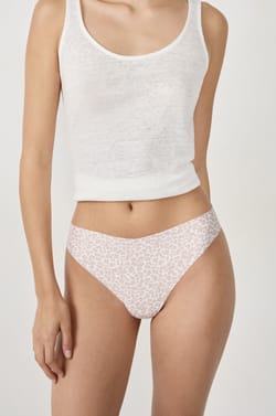 Seamless microfibre printed tanga;${refinementColor}