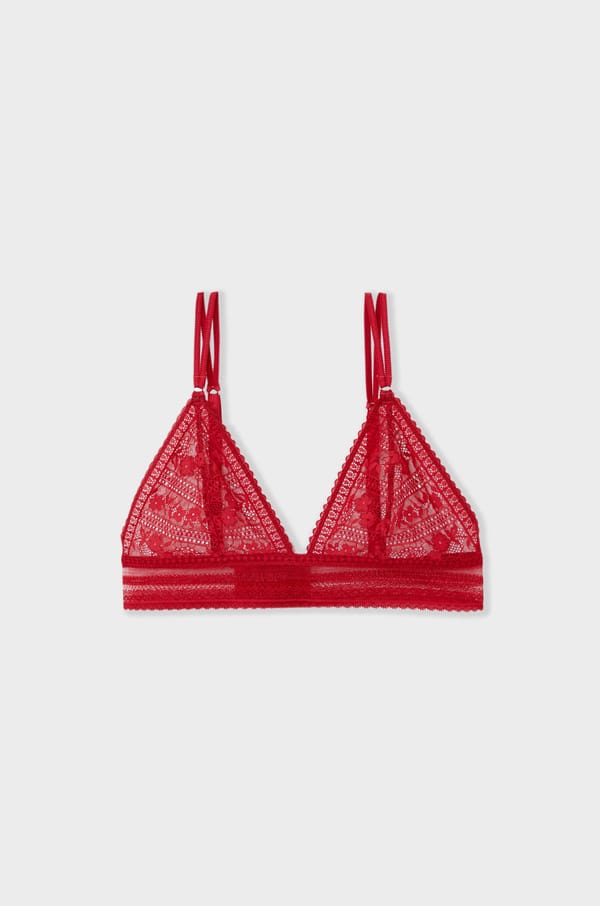 Triangle lace bra;${refinementColor}