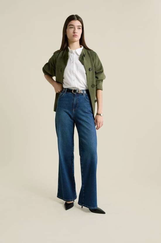 Straight cotton jeans;${refinementColor}