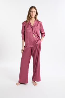 Pantalon de pyjama satinée à rayures;${refinementColor}