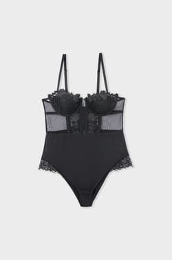 Bodysuit with embroidered cups;${refinementColor}