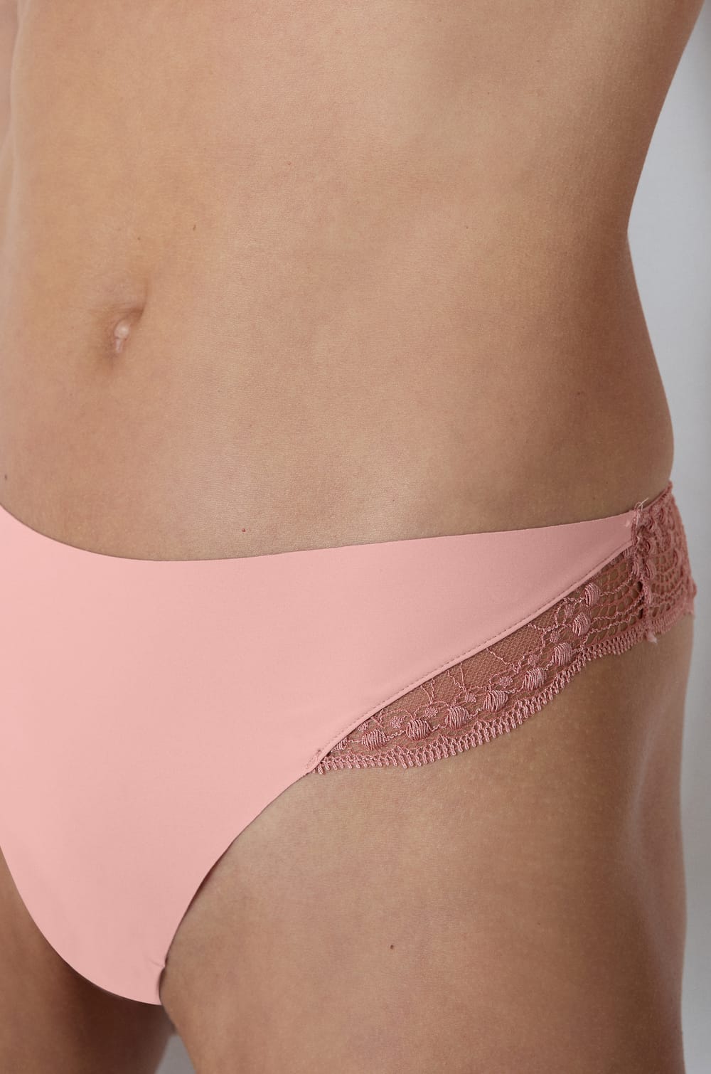 Microfibre and Lace Thong;${refinementColor}