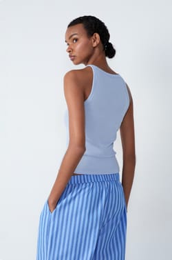 Ribbed Cotton Tank Top;${refinementColor}