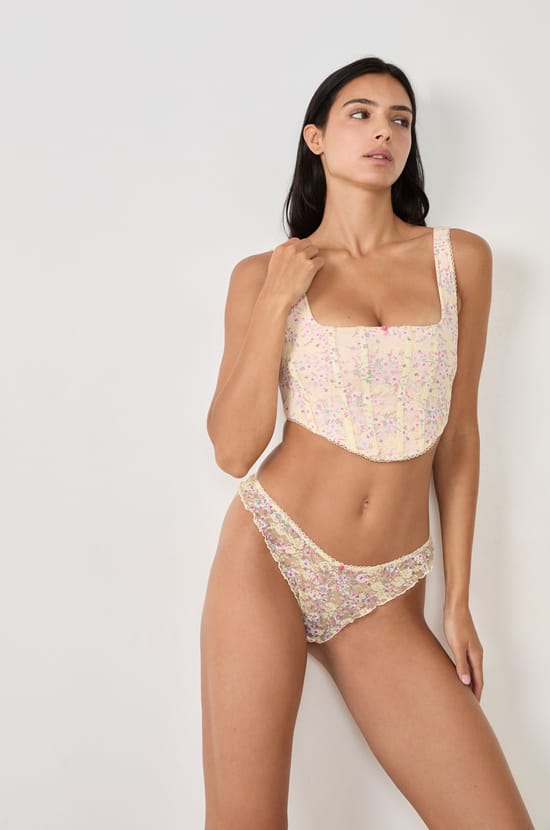 Printed lace tanga;${refinementColor}