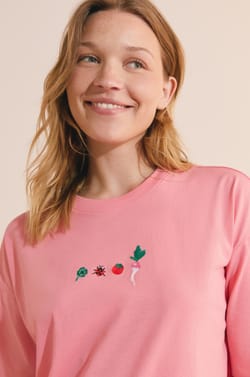 Chemise de nuit &agrave; motifs l&eacute;gumes en coton;${refinementColor}