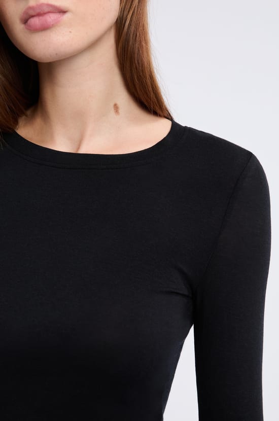 T-shirt manches longues col rond avec laine;${refinementColor}