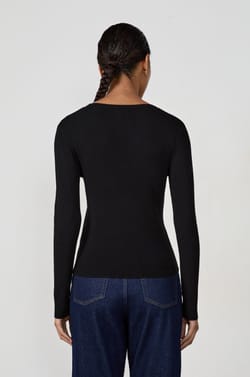 Gilet manches longues en maille fine;${refinementColor}
