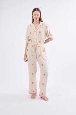 Pyjama Hose mit Print aus Baumwolle;${refinementColor}