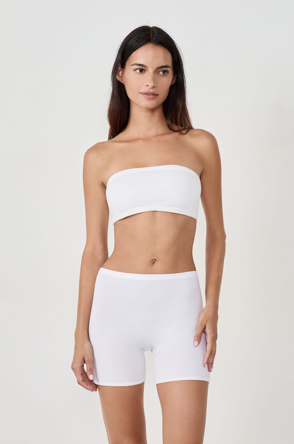 Short cycliste en coton biologique extensible;${refinementColor}